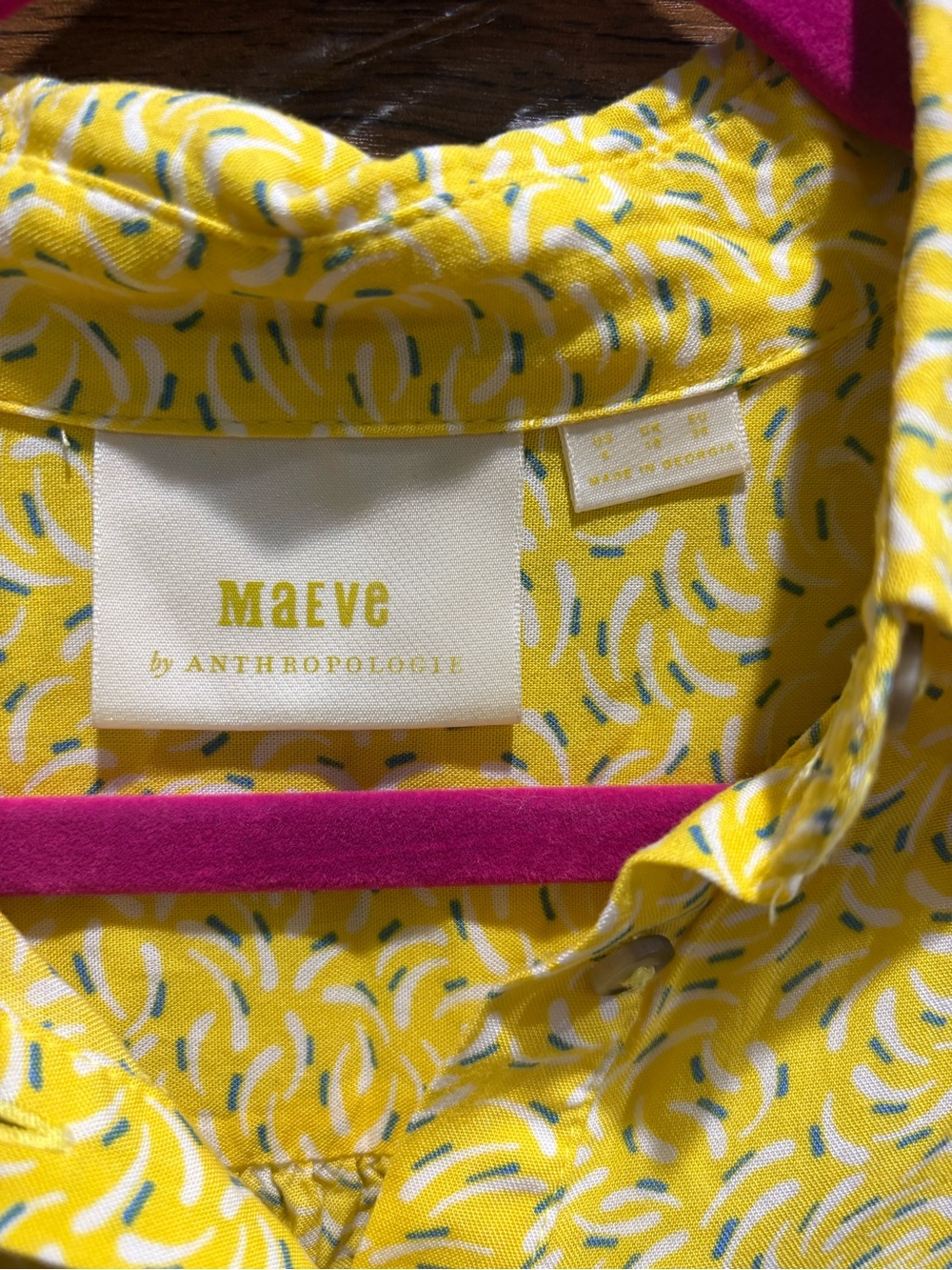 Maeve by Anthropologie Yellow Blithe Button Down Blouse - Picture 5 of 11